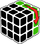Notación cubo Rubik 3x3x3 B'