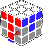 Cubo 3x3x3 segunda capa arista a la derecha